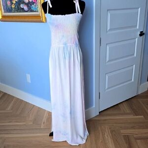 KIWI AND PEACH Elegant Pastel Maxi Dress Large